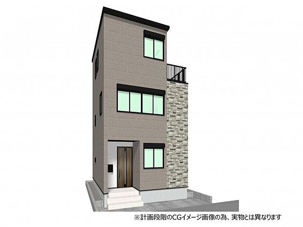 【外観完成イメージ】◆お手入れもしやすいコンパクトな3LDKプラン！食洗機や浴室乾燥機といった家事をスマートにする設備を標準装備！