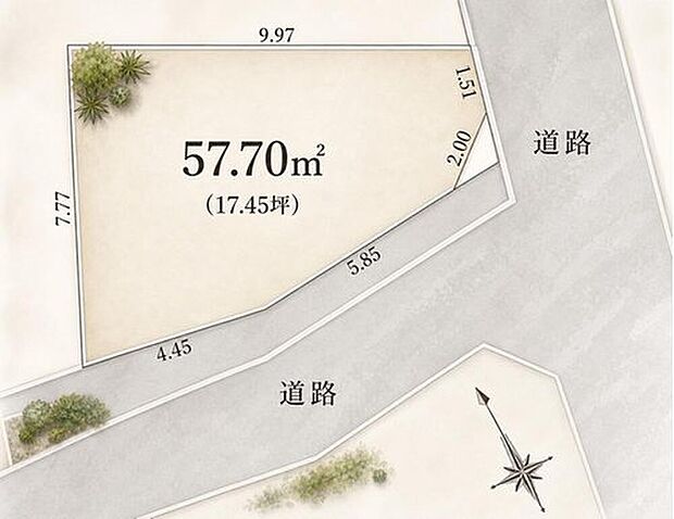 建物プラン例4LDK、土地価格7290万円、土地面積57.7m2、建物価格2700万円、建物面積101.25m2