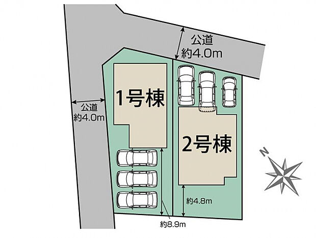 弥富市五明町九郎治2棟 区画図