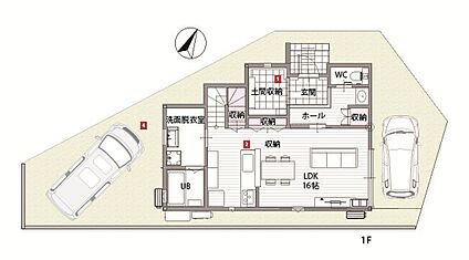 【1階間取図/F号地モデルハウス】