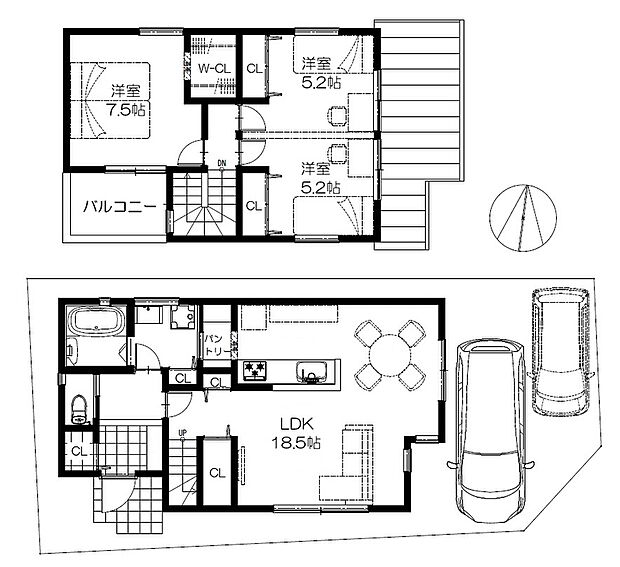 【2号地】販売参考プラン図　■延床面積／90.25m2　■建物価格／2,192万円（税込）