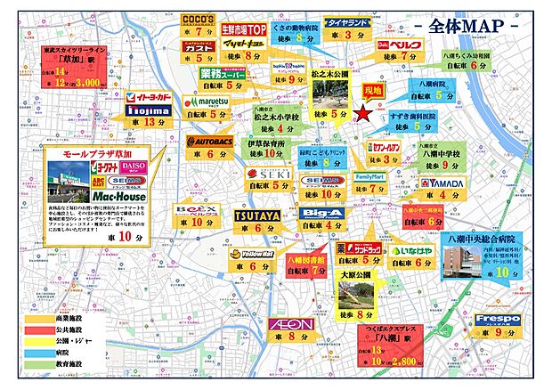 学校・商業施設・公共施設など（約250m）