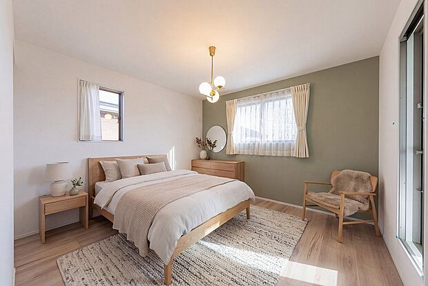 【【No.7】主寝室】アクセントクロスを採用した主寝室。※家具はイメージです