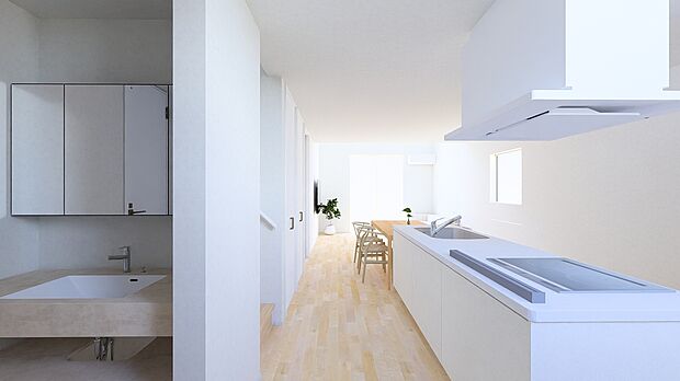 【3号棟】「おかえり」から始まる流れるような生活動線。玄関すぐの洗面台から、光あふれるLDKへ。