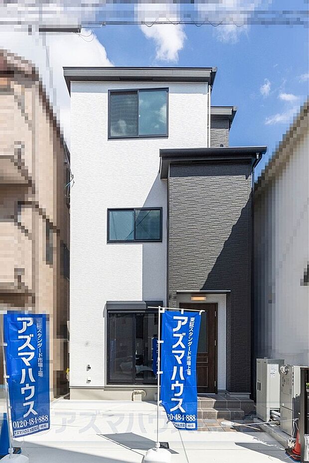 【外観写真】地震にも強い耐震+制震構造でオシャレなデザインの3階建住宅が誕生!