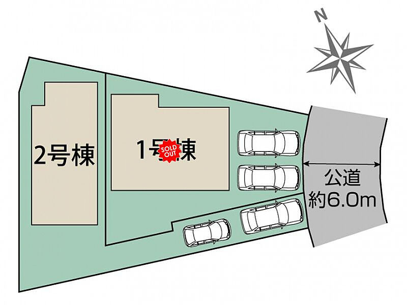 稲毛区長沼町2期2棟 区画図