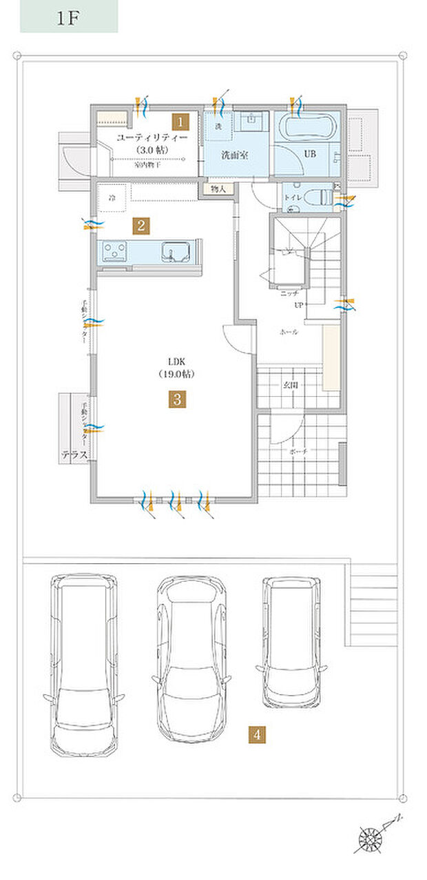 1F床面積 58.58ｍ2（17.72坪）
※上記価格は参考プランを採用の際の建物価格です。