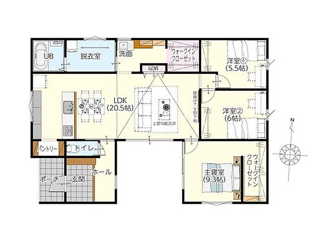 (6号地)、価格3724万円、3LDK、土地面積248.41m2、建物面積95.89m2