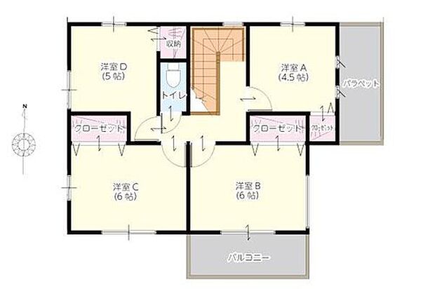 2998万円、4LDK、土地面積146.46m2、建物面積102.67m2　全居室に収納を備え、家族それぞれの荷物をすっきり整理整頓。居住空間を広く使え、快適な暮らしをサポートします。(2F間取図)