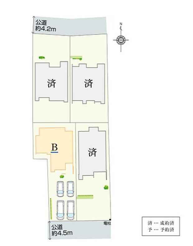 【全体区画図】
各棟デザインにこだわり、趣の異なる「5LDK」の間取り。ゆとりあるお庭付きの住まいで、快適な暮らしをスタートできます。