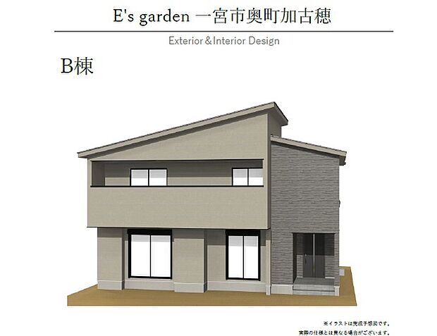 【【B棟　外観パース】】全体的に落ち着いた雰囲気の外観です。各棟、個性を持たせたデザインの設計にしており、こだわりが詰まっています。