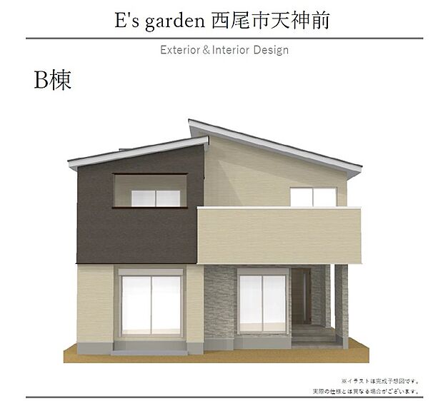【【B棟　外観パース】】流行に左右されず、将来にわたって価値が継続する凛とした佇まい。おしゃれな雰囲気や自然の潤い、親しみやすさといった暮らしを豊かにしてくれる住空間です。