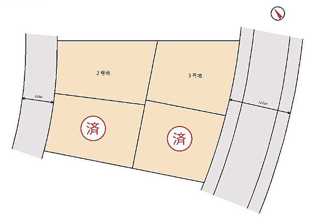 全4区画中現在2号地と3号地のみ販売中