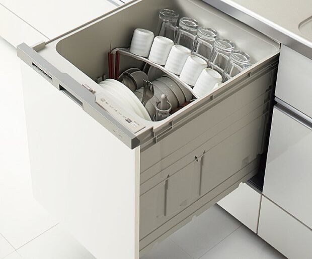 【【クリナップ】食器洗い乾燥機】かさばる食器もまとめて洗浄できる深型タイプの食洗機を採用。今まで手洗い~今まで手洗いにかけていた時間をご家族との時間に使えます。