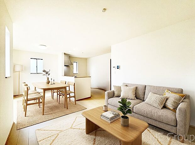 落ち着いた雰囲気のＬＤＫは家族みんなの快適空間※家具はCGです