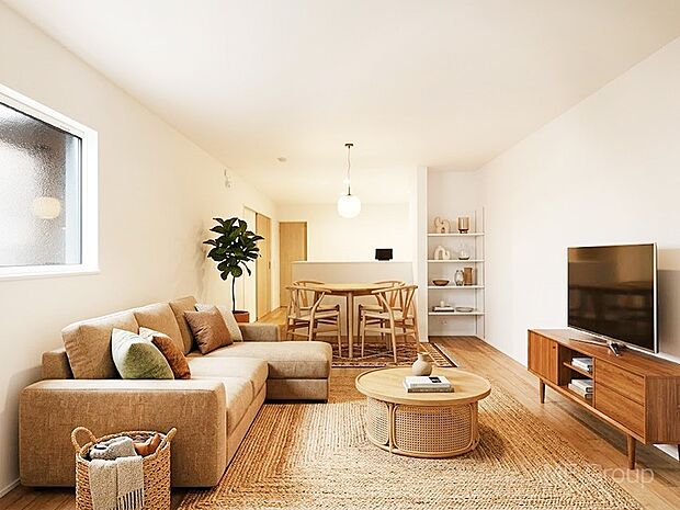 落ち着いた雰囲気のＬＤＫは家族みんなの快適空間※家具はCGです