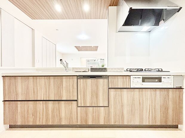 食洗機・浄水器・３口コンロなどデザイン性も機能性も兼ね備えたシステムキッチン！