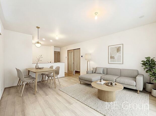 【リビング】ご家族の賑やかな話し声で包まれる明るいリビング  ※家具はCGです