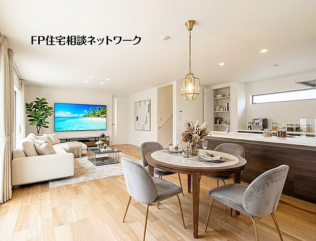 【LDK│18帖】 本画像はAIがCGで家具を作成しており、実際の現地に家具は設置されておりません。また、販売価格に家具等は含まれておりません。