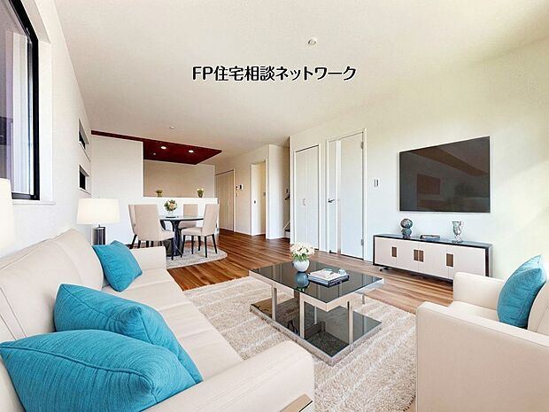 【リビング】【リビング19.3帖】  本画像はAIがCGで家具を作成しており、実際の現地に家具は設置されておりません。また、販売価格に家具等は含まれておりません。