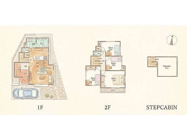 【その他画像】建物プラン例(5区画)4LDK、土地価格3650万円、土地面積100.13m2、建物価格3709万円、建物面積105.16m2