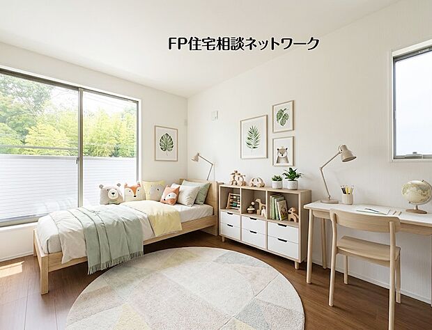 【洋室】【洋室│5.7帖】本画像はAIがCGで家具を作成しており、実際の現地に家具は設置されておりません。また、販売価格に家具等は含まれておりません。