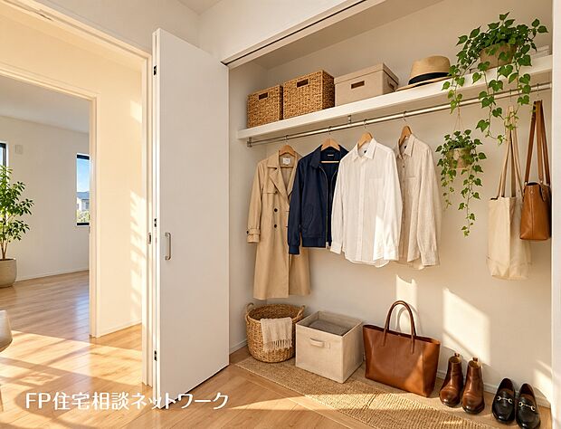 【収納】本画像の衣類、小物等はCGの配置イメージです。販売価格に家具等は含まれず、付帯しません。