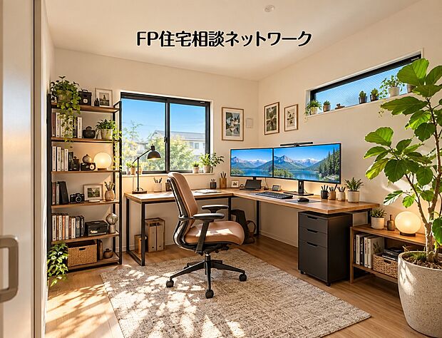 【洋室】本画像の家具、PC、照明小物等はCGイメージで販売価格にも含まれず、付帯しません。