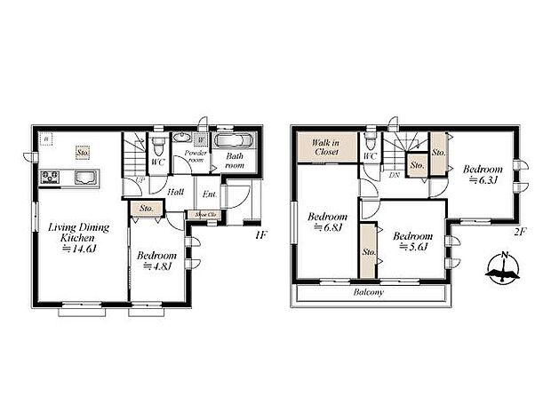 (B号棟)、価格3590万円、4LDK、土地面積105.61m2、建物面積93.05m2