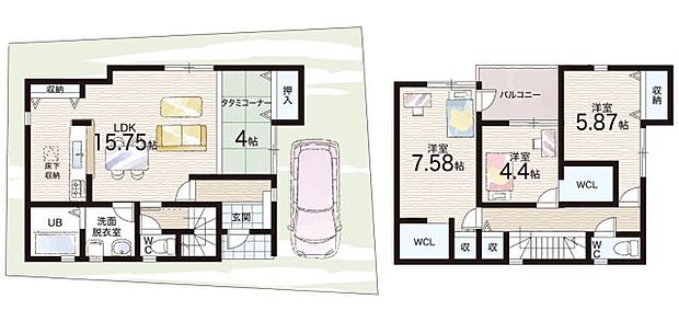 【3LDK】○金岡小学校・・・徒歩11分 ○金岡南中学校・・・徒歩20分