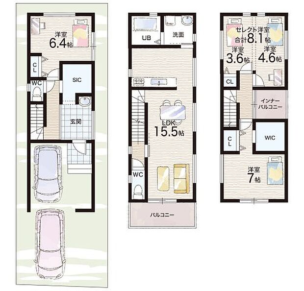 【3LDK】○野田小学校・・・徒歩13分 ○野田中学校・・・徒歩15分