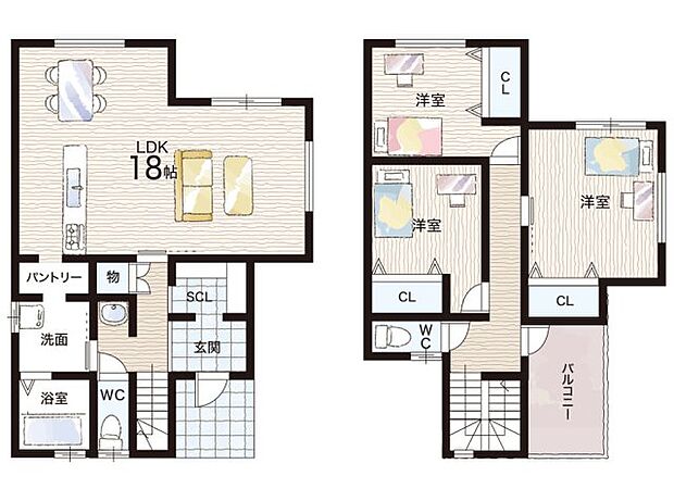 【3LDK】○彼方小学校・・・徒歩15分 ○第三中学校・・・徒歩12分