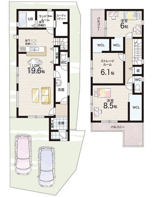 【2LDK+S(納戸)】○岸和田市立朝陽小学校・・・徒歩2分 ○岸和田市立野村中学校・・・徒歩11分