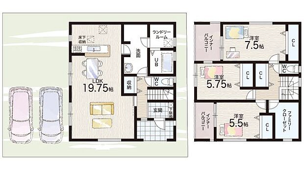 【3LDK】○御所小学校・・・徒歩9分 ○御所中学校・・・徒歩8分