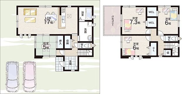【4LDK】○広陵北小学校・・・徒歩17分 ○広陵中学校・・・徒歩32分