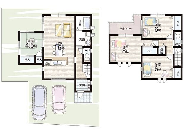 【4LDK】○奈良市立六条小学校・・・徒歩13分 ○奈良市立京西中学校・・・徒歩15分