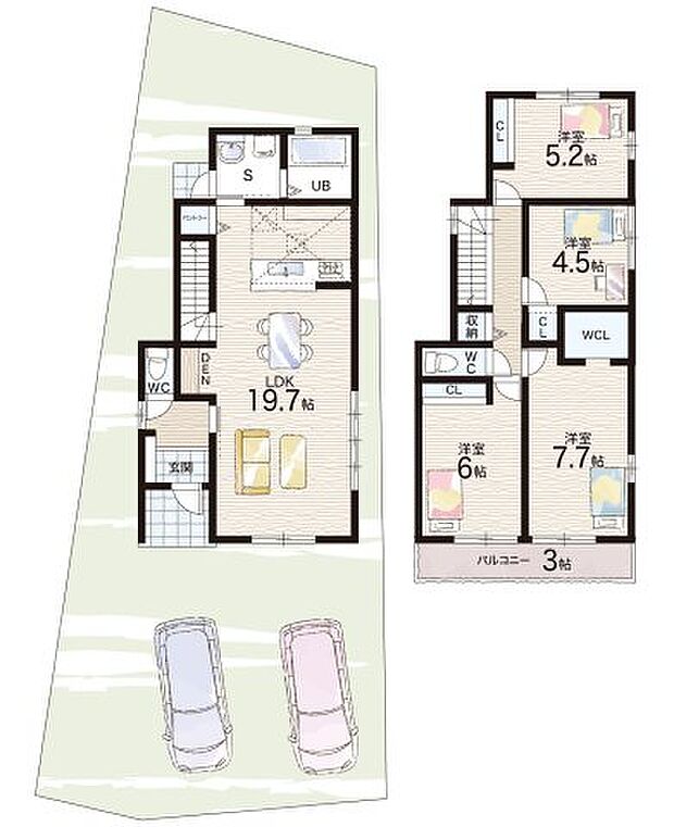 【4LDK】○園田小学校・・・徒歩12分 ○園田中学校・・・徒歩10分