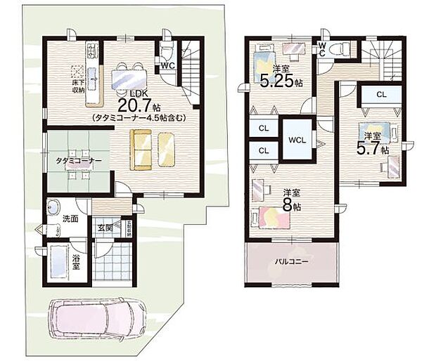 【3LDK】○私市小学校・・・徒歩7分 ○第四中学校・・・徒歩15分