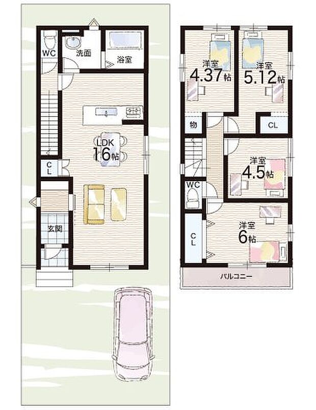 【4LDK】○寺田小学校・・・徒歩20分 ○城陽中学校・・・徒歩18分
