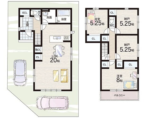【2LDK+S(納戸)】○田辺東小学校・・・徒歩7分 ○培良中学校・・・徒歩11分