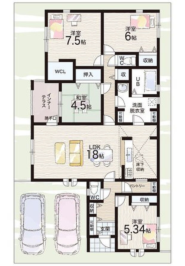 【4LDK】○神照小学校・・・徒歩3分 ○北中学校・・・徒歩18分