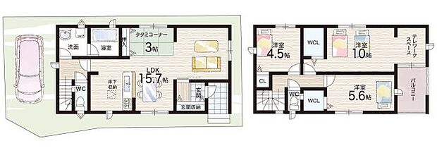 【3LDK】○摂陽小学校・・・徒歩8分 ○笹原中学校・・・徒歩7分