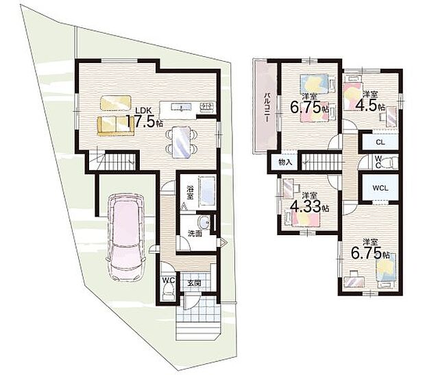 【4LDK】○郡津小学校・・・徒歩15分 ○第二中学校・・・徒歩5分