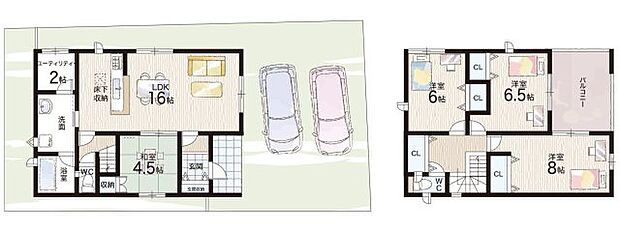 【4LDK+S(納戸)】○平城小学校・・・徒歩19分 ○平城中学校・・・徒歩17分