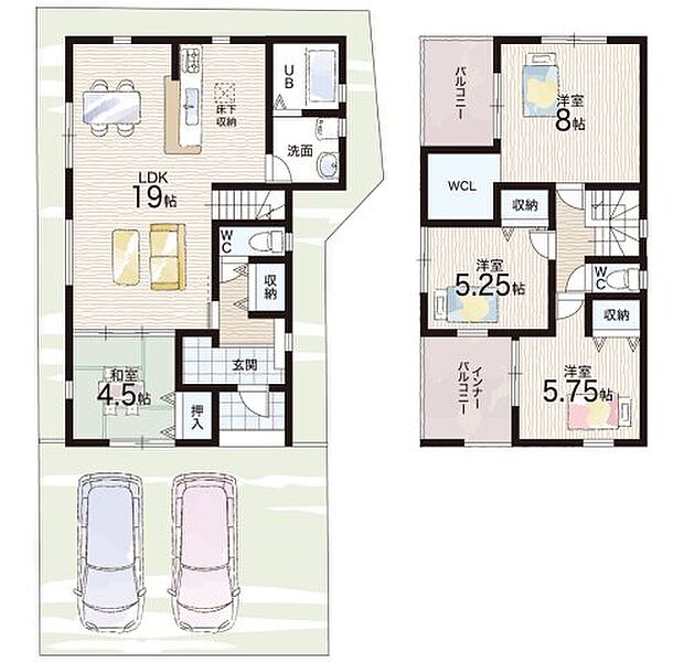 【4LDK】○飛鳥小学校・・・徒歩9分 ○飛鳥中学校・・・徒歩13分