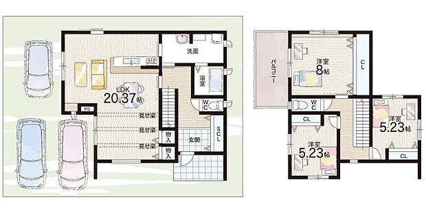【3LDK】○浮孔小学校・・・徒歩7分 ○片塩中学校・・・徒歩8分