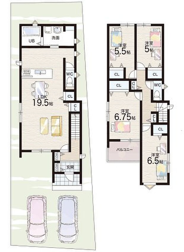 【4LDK】○昆陽里小学校・・・徒歩5分 ○松崎中学校・・・徒歩5分