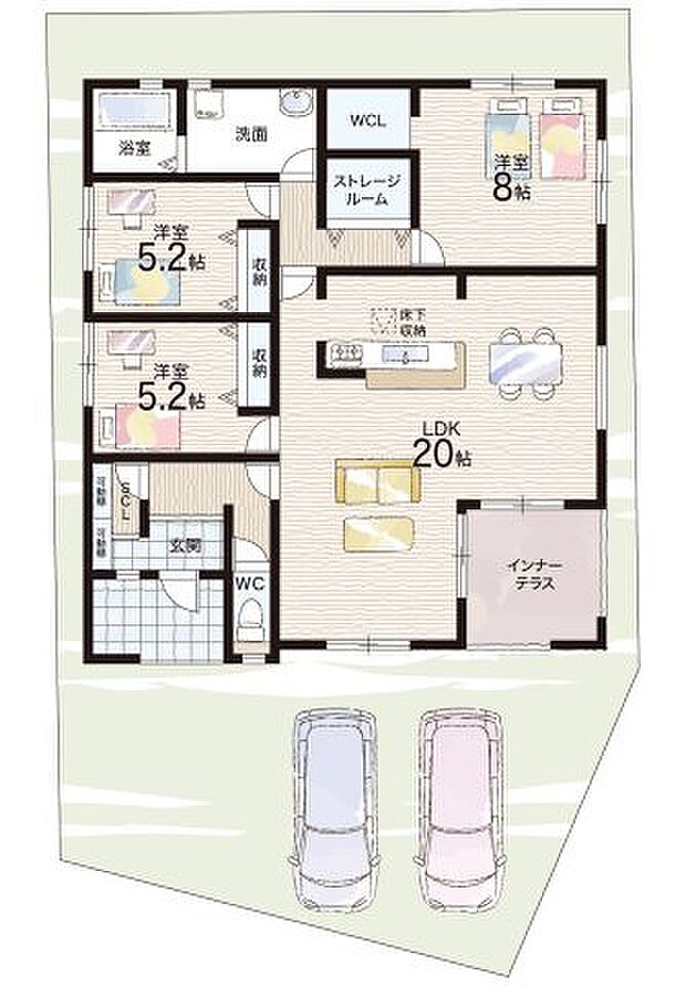 【3LDK】○金城小学校・・・徒歩5分 ○中央中学校・・・徒歩17分