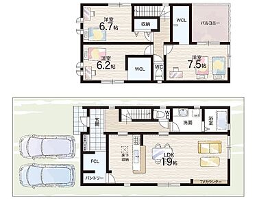 ○船橋小学校・・・徒歩18分 ○招提北中学校・・・徒歩22分 
