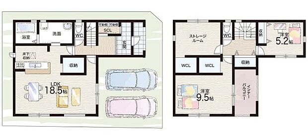 【2LDK+S(納戸)】○平尾小学校・・・徒歩10分 ○美原中学校・・・徒歩18分